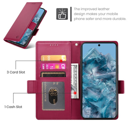 Google Pixel 8 Pro Magnetic Leather Wallet Case with Card Slots, Stand Function & Full Protection