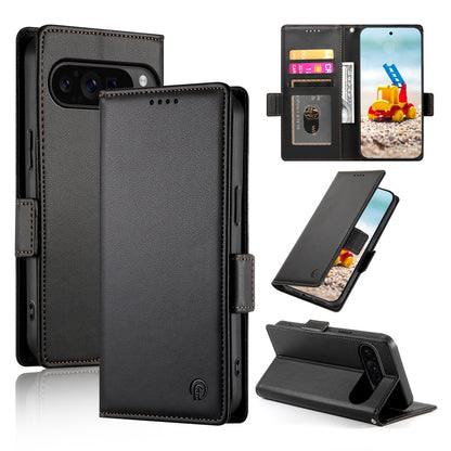 Google Pixel 9 Pro Magnetic Leather Wallet Case with Card Slots, Stand Function & Full Protection
