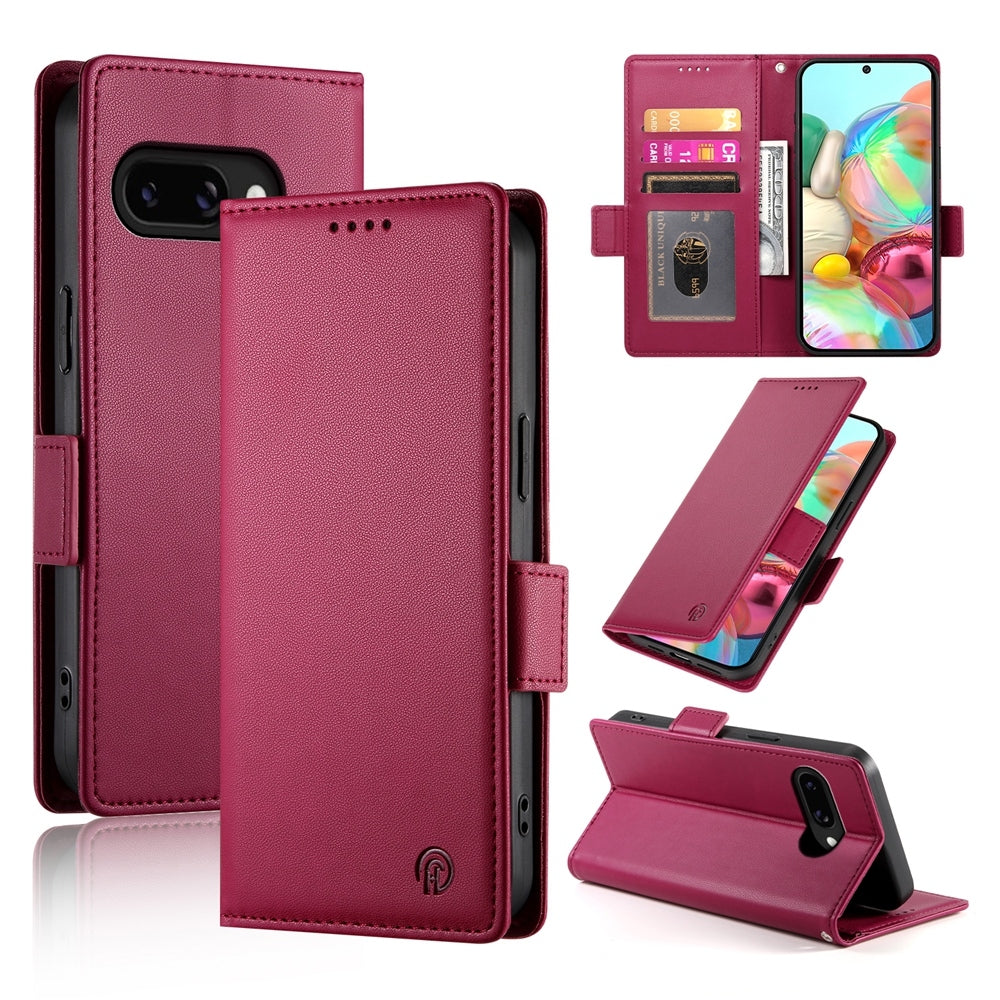 Google Pixel 9a Magnetic Leather Wallet Case with Card Slots, Stand Function & Full Protection