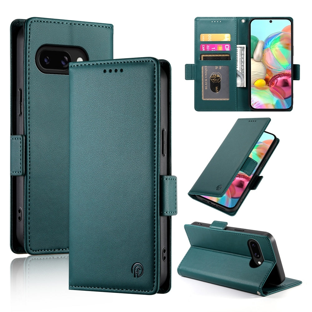 Google Pixel 9a Magnetic Leather Wallet Case with Card Slots, Stand Function & Full Protection