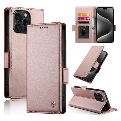 iPhone 15 Pro Max Magnetic Leather Wallet Case with Card Slots, Stand Function & Full Protection