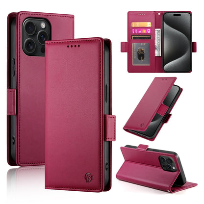 iPhone 15 Pro Max Magnetic Leather Wallet Case with Card Slots, Stand Function & Full Protection