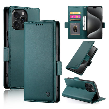 iPhone 15 Pro Max Magnetic Leather Wallet Case with Card Slots, Stand Function & Full Protection