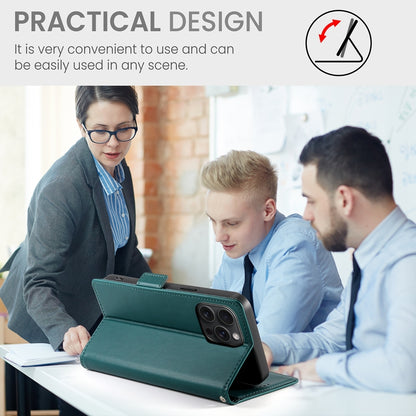 iPhone 15 Pro Max Magnetic Leather Wallet Case with Card Slots, Stand Function & Full Protection