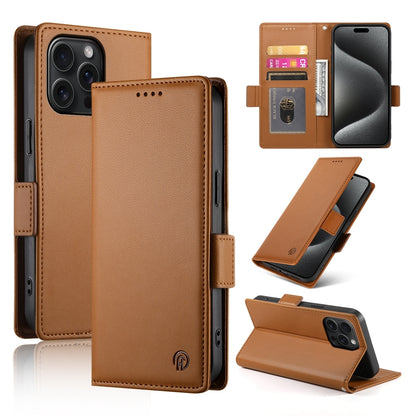 iPhone 15 Pro Max Magnetic Leather Wallet Case with Card Slots, Stand Function & Full Protection