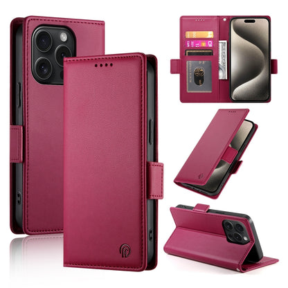 iPhone 15 Pro Magnetic Leather Wallet Case with Card Slots, Stand Function & Full Protection