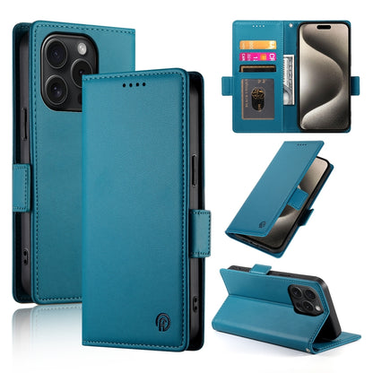 iPhone 15 Pro Magnetic Leather Wallet Case with Card Slots, Stand Function & Full Protection