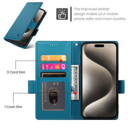 iPhone 15 Pro Magnetic Leather Wallet Case with Card Slots, Stand Function & Full Protection