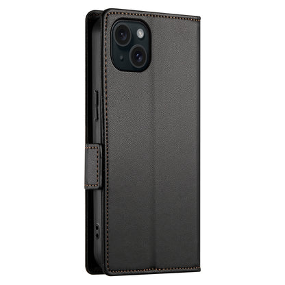 iPhone 15 Plus Magnetic Leather Wallet Case with Card Slots, Stand Function & Full Protection