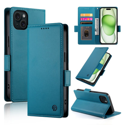 iPhone 15 Plus Magnetic Leather Wallet Case with Card Slots, Stand Function & Full Protection