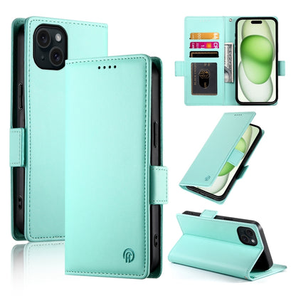 iPhone 15 Plus Magnetic Leather Wallet Case with Card Slots, Stand Function & Full Protection