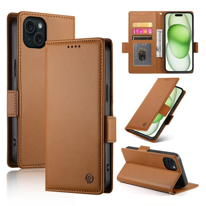 iPhone 15 Plus Magnetic Leather Wallet Case with Card Slots, Stand Function & Full Protection