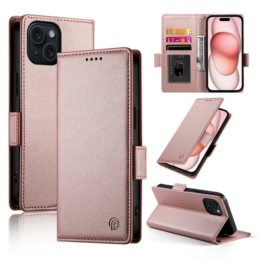 iPhone 15 Magnetic Leather Wallet Case with Card Slots, Stand Function & Full Protection