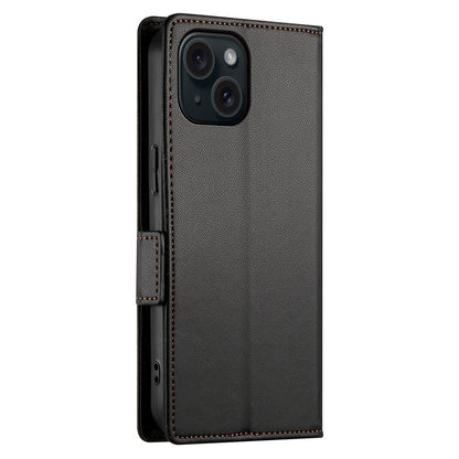 iPhone 15 Magnetic Leather Wallet Case with Card Slots, Stand Function & Full Protection