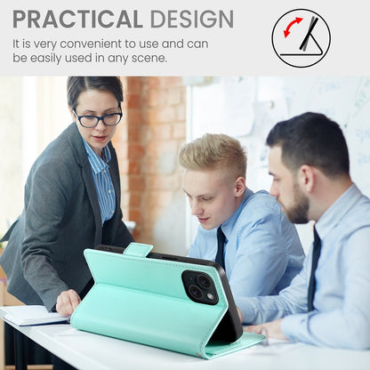 iPhone 15 Magnetic Leather Wallet Case with Card Slots, Stand Function & Full Protection