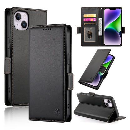 iPhone 14 Plus Magnetic Leather Wallet Case with Card Slots, Stand Function & Full Protection