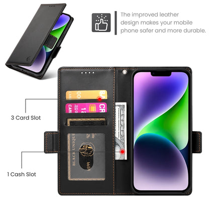 iPhone 14 Plus Magnetic Leather Wallet Case with Card Slots, Stand Function & Full Protection