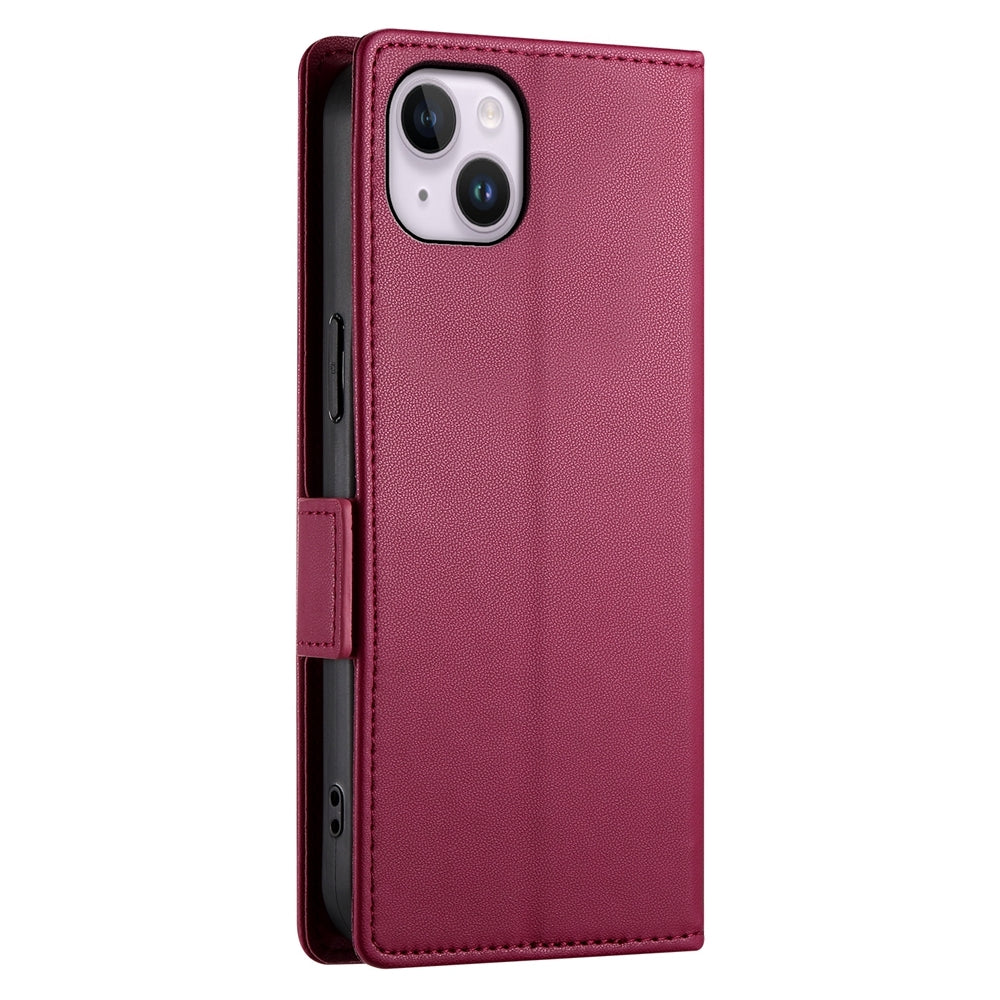 iPhone 14 Plus Magnetic Leather Wallet Case with Card Slots, Stand Function & Full Protection