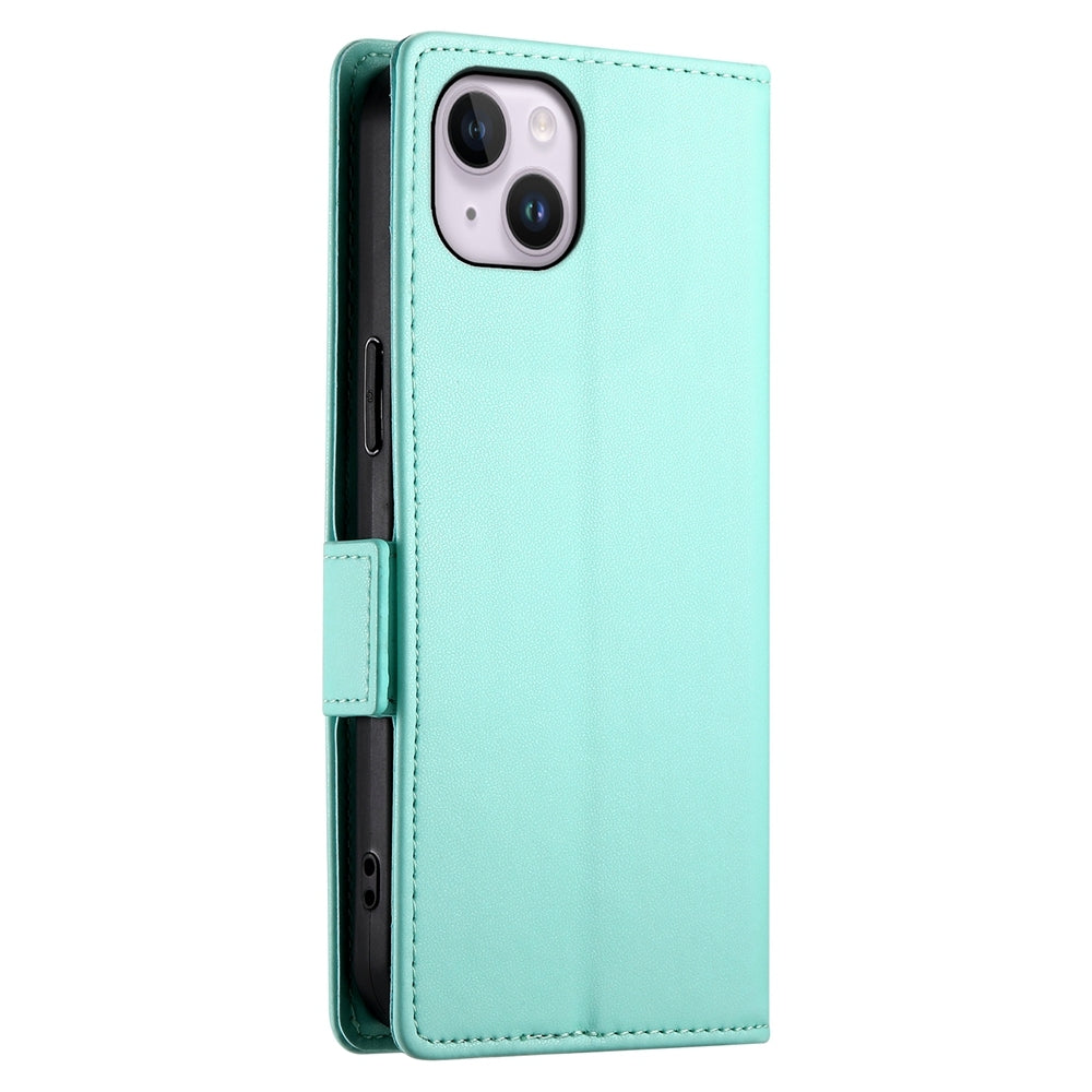 iPhone 14 Plus Magnetic Leather Wallet Case with Card Slots, Stand Function & Full Protection