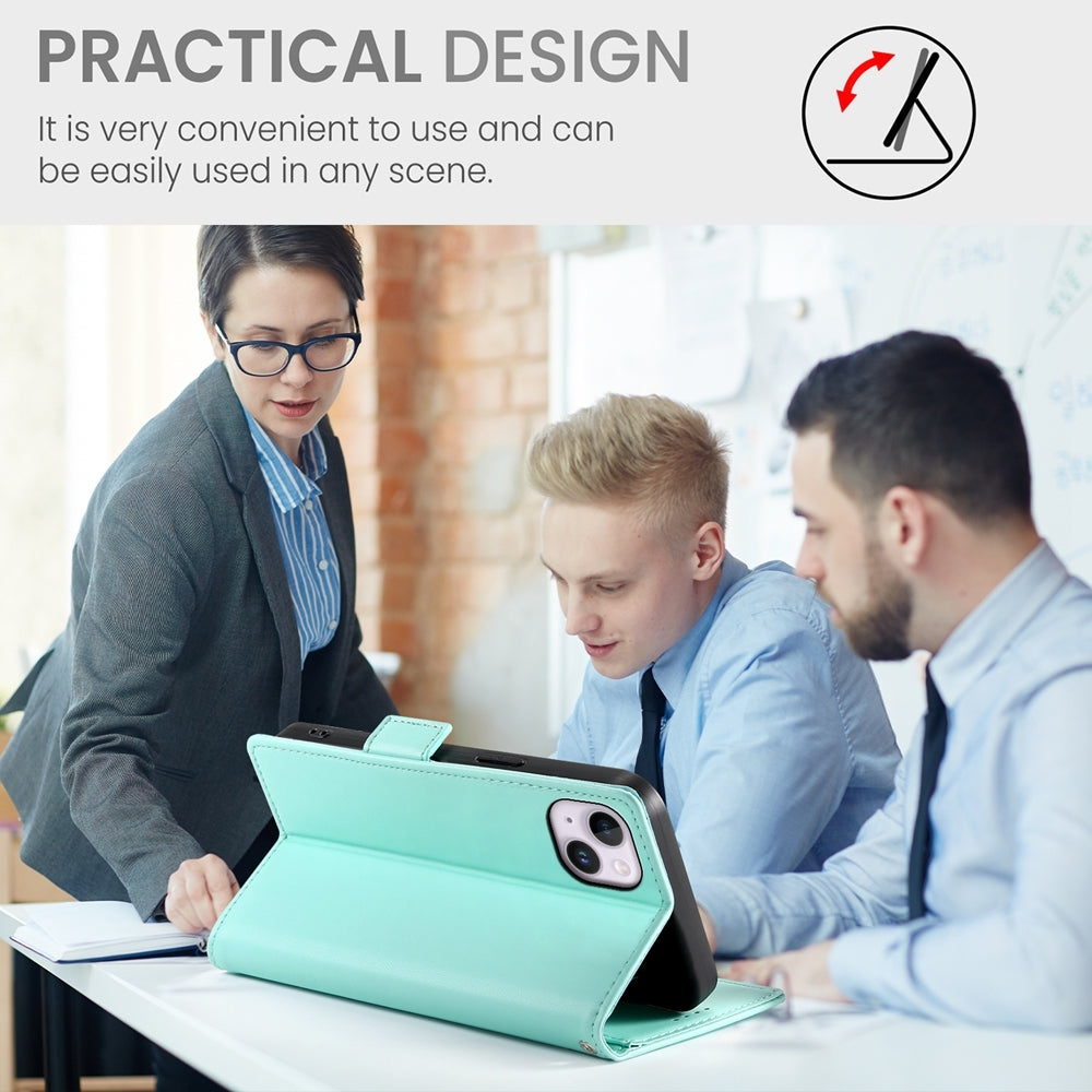 iPhone 14 Plus Magnetic Leather Wallet Case with Card Slots, Stand Function & Full Protection