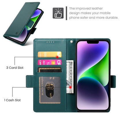 iPhone 14 Plus Magnetic Leather Wallet Case with Card Slots, Stand Function & Full Protection