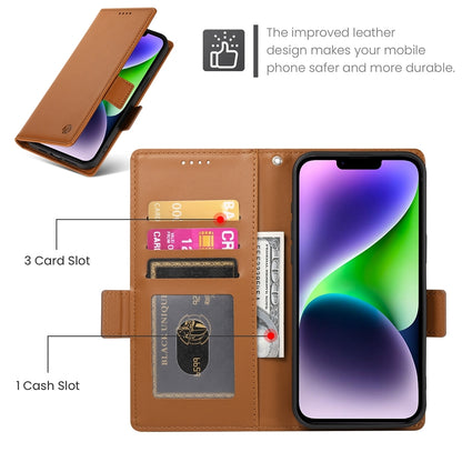 iPhone 14 Plus Magnetic Leather Wallet Case with Card Slots, Stand Function & Full Protection