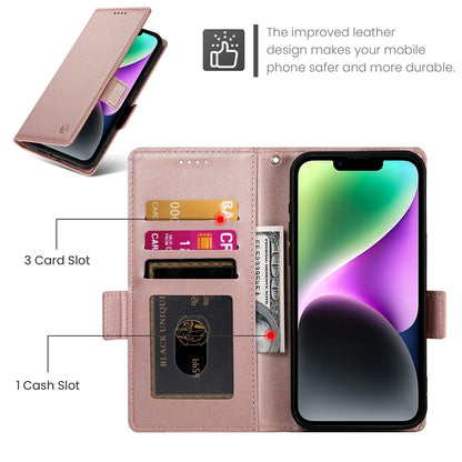 iPhone 14 Magnetic Leather Wallet Case with Card Slots, Stand Function & Full Protection