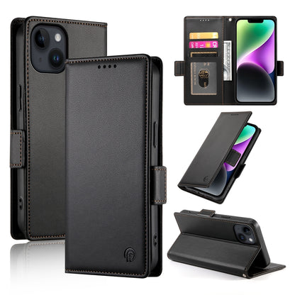 iPhone 14 Magnetic Leather Wallet Case with Card Slots, Stand Function & Full Protection
