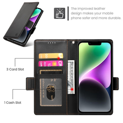 iPhone 14 Magnetic Leather Wallet Case with Card Slots, Stand Function & Full Protection