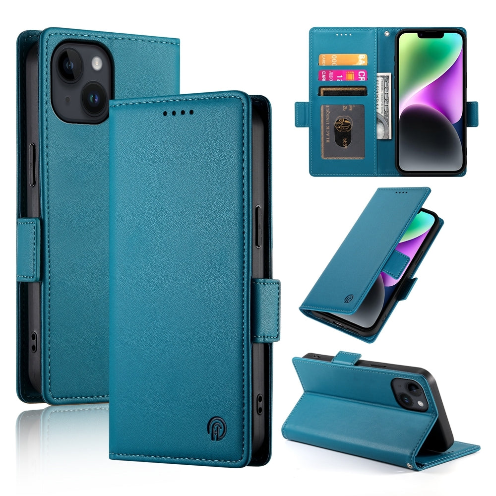 iPhone 14 Magnetic Leather Wallet Case with Card Slots, Stand Function & Full Protection