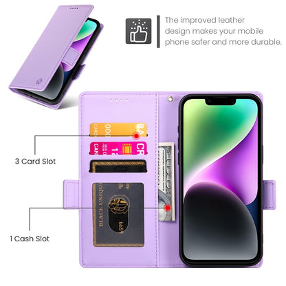 iPhone 14 Magnetic Leather Wallet Case with Card Slots, Stand Function & Full Protection