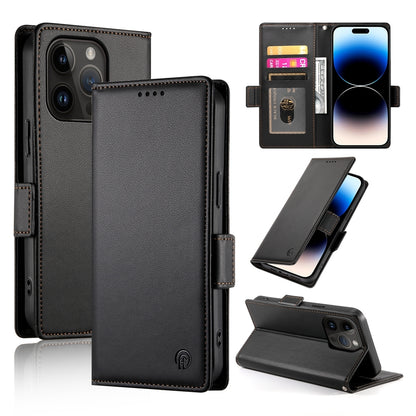 iPhone 14 Pro Magnetic Leather Wallet Case with Card Slots, Stand Function & Full Protection
