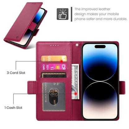 iPhone 14 Pro Magnetic Leather Wallet Case with Card Slots, Stand Function & Full Protection