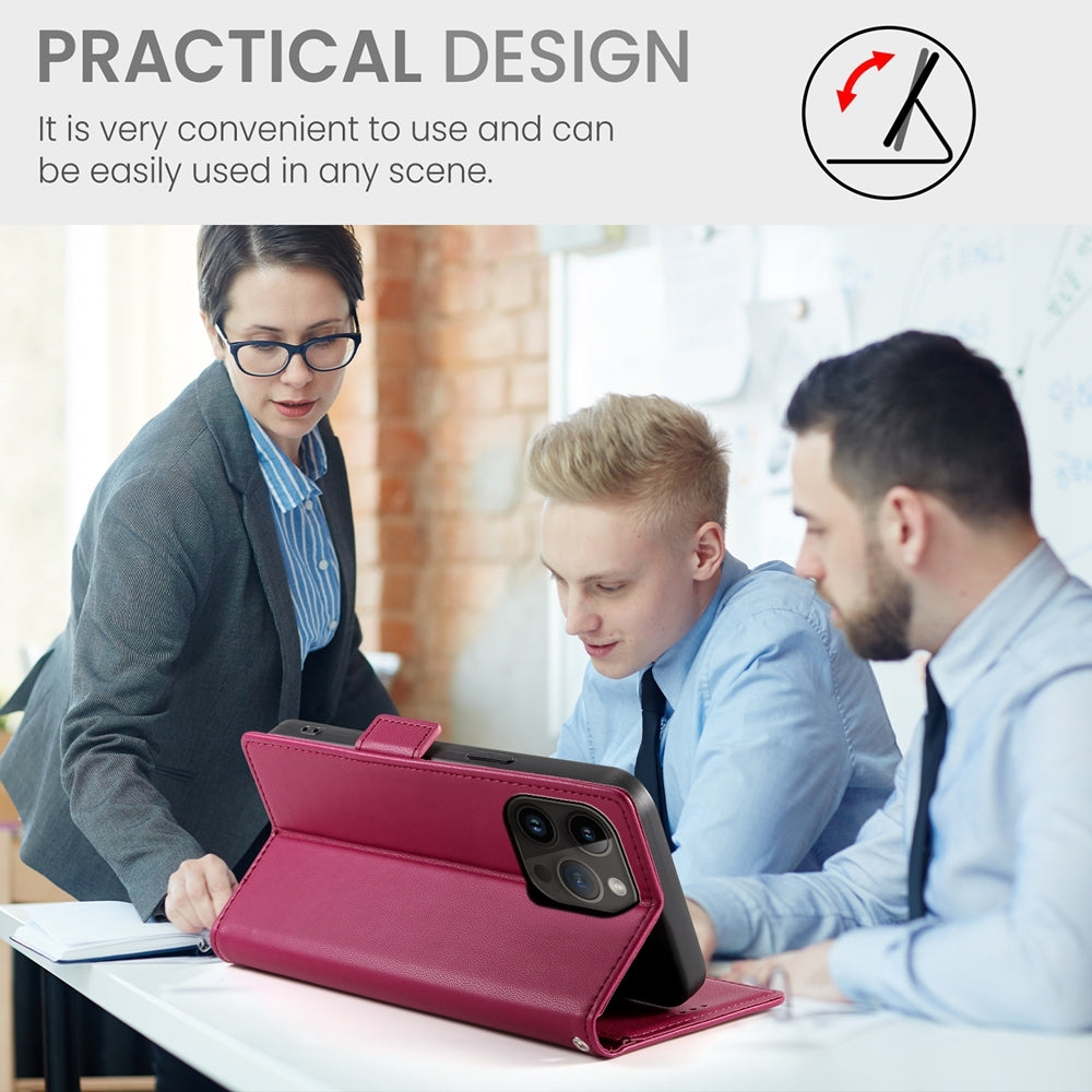 iPhone 14 Pro Magnetic Leather Wallet Case with Card Slots, Stand Function & Full Protection