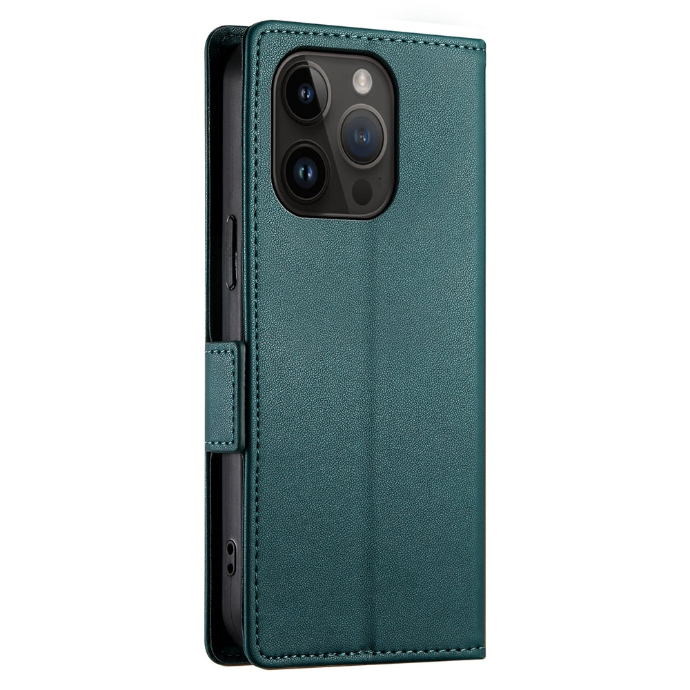 iPhone 14 Pro Magnetic Leather Wallet Case with Card Slots, Stand Function & Full Protection