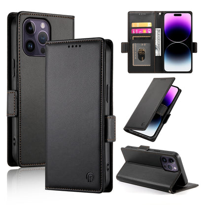 iPhone 14 Pro Max Magnetic Leather Wallet Case with Card Slots, Stand Function & Full Protection