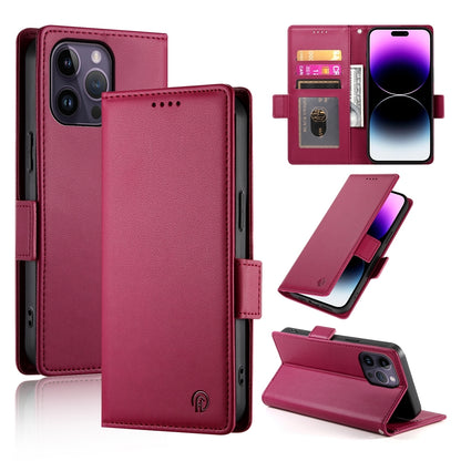 iPhone 14 Pro Max Magnetic Leather Wallet Case with Card Slots, Stand Function & Full Protection