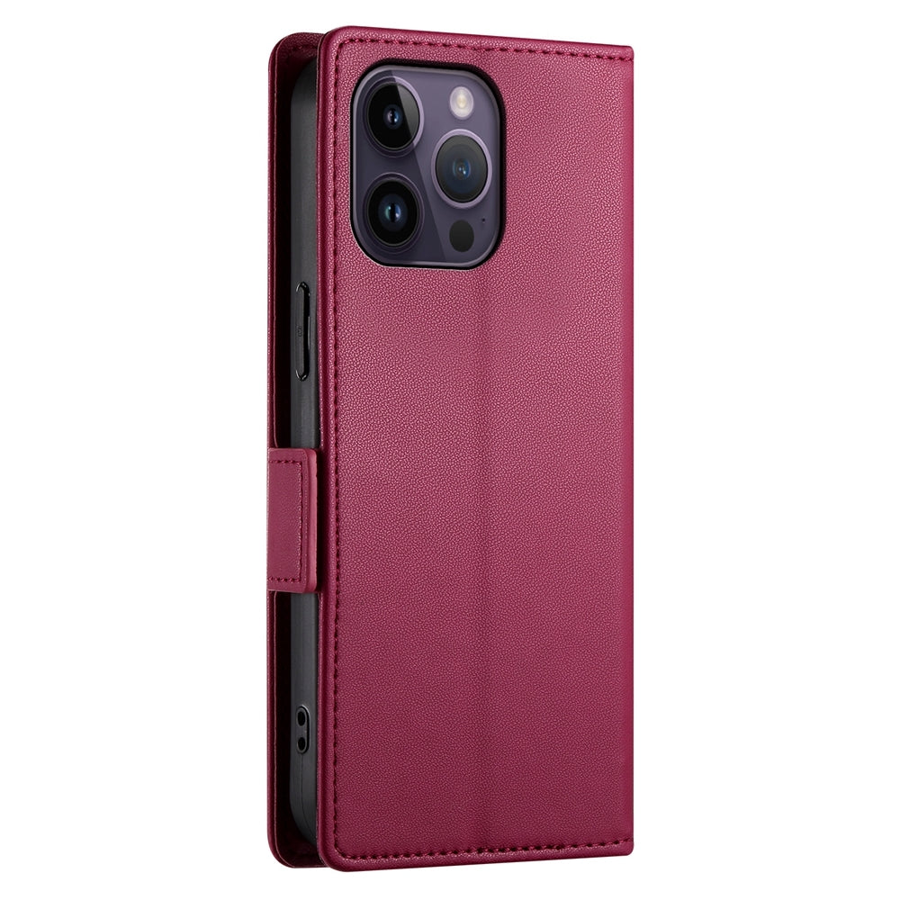 iPhone 14 Pro Max Magnetic Leather Wallet Case with Card Slots, Stand Function & Full Protection