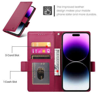iPhone 14 Pro Max Magnetic Leather Wallet Case with Card Slots, Stand Function & Full Protection