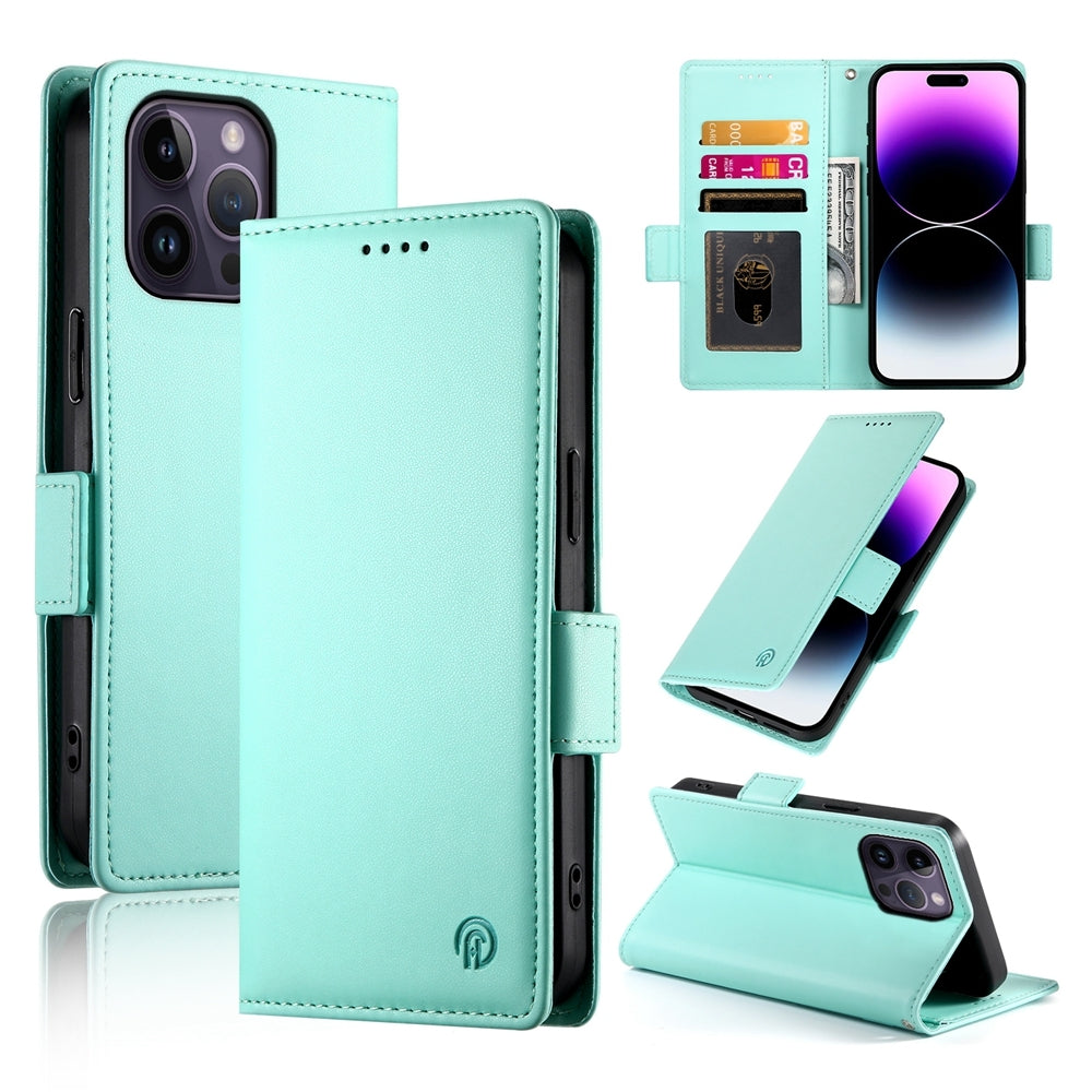 iPhone 14 Pro Max Magnetic Leather Wallet Case with Card Slots, Stand Function & Full Protection