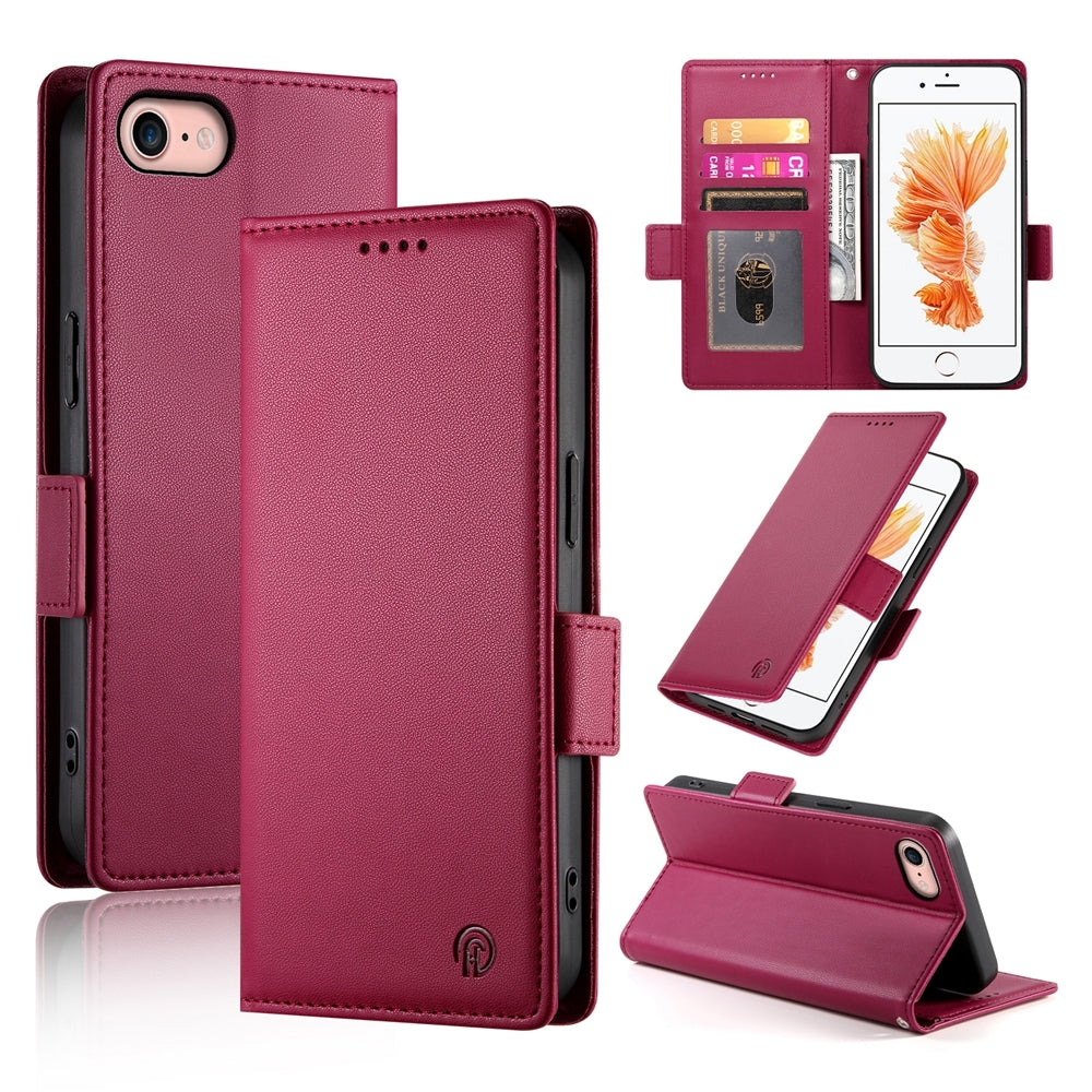iPhone SE 2020 Magnetic Leather Wallet Case with Card Slots, Stand Function & Full Protection