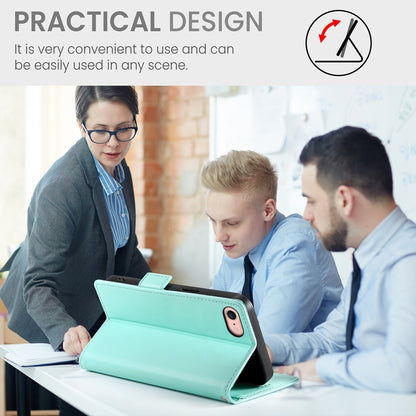 iPhone 8 Magnetic Leather Wallet Case with Card Slots, Stand Function & Full Protection