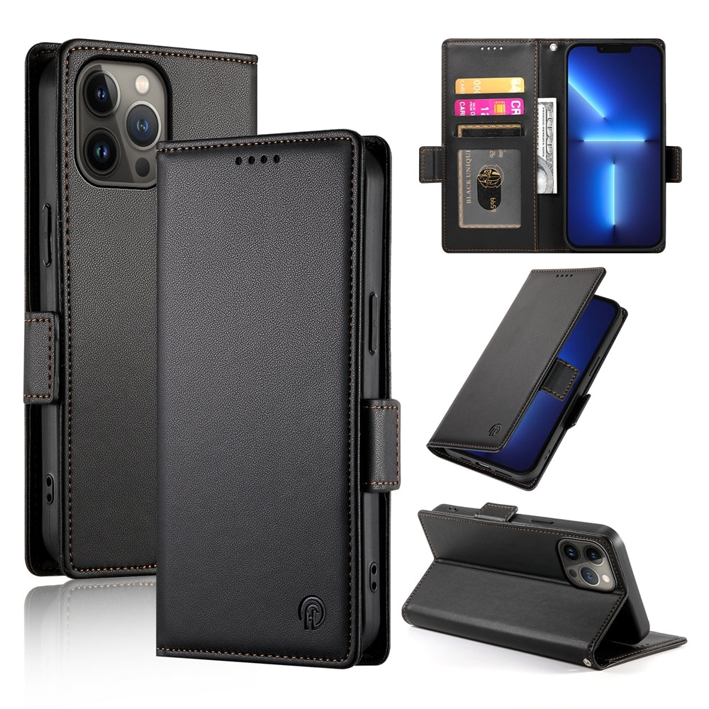 iPhone 13 Pro Max Magnetic Leather Wallet Case with Card Slots, Stand Function & Full Protection