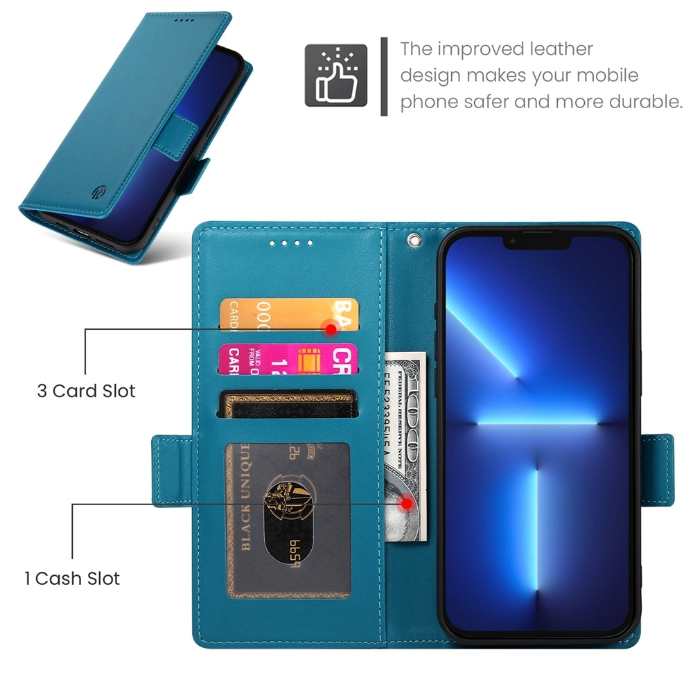 iPhone 13 Pro Max Magnetic Leather Wallet Case with Card Slots, Stand Function & Full Protection