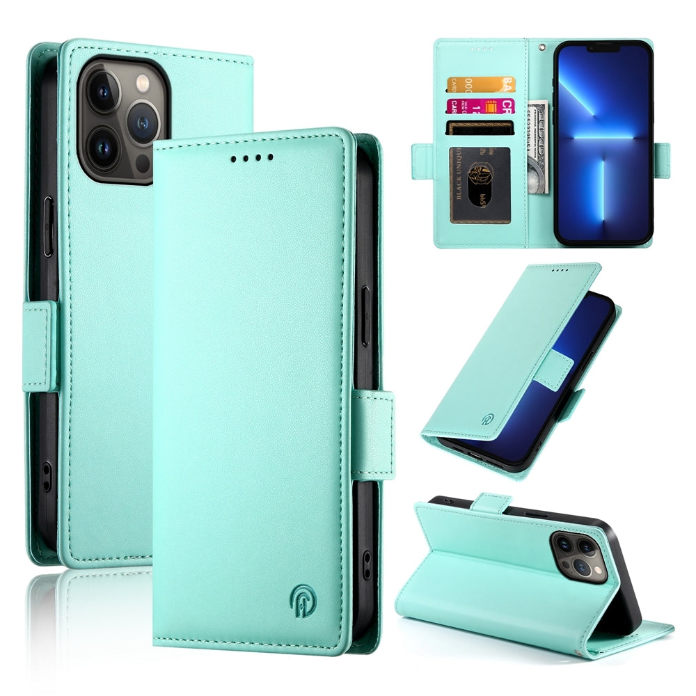 iPhone 13 Pro Max Magnetic Leather Wallet Case with Card Slots, Stand Function & Full Protection
