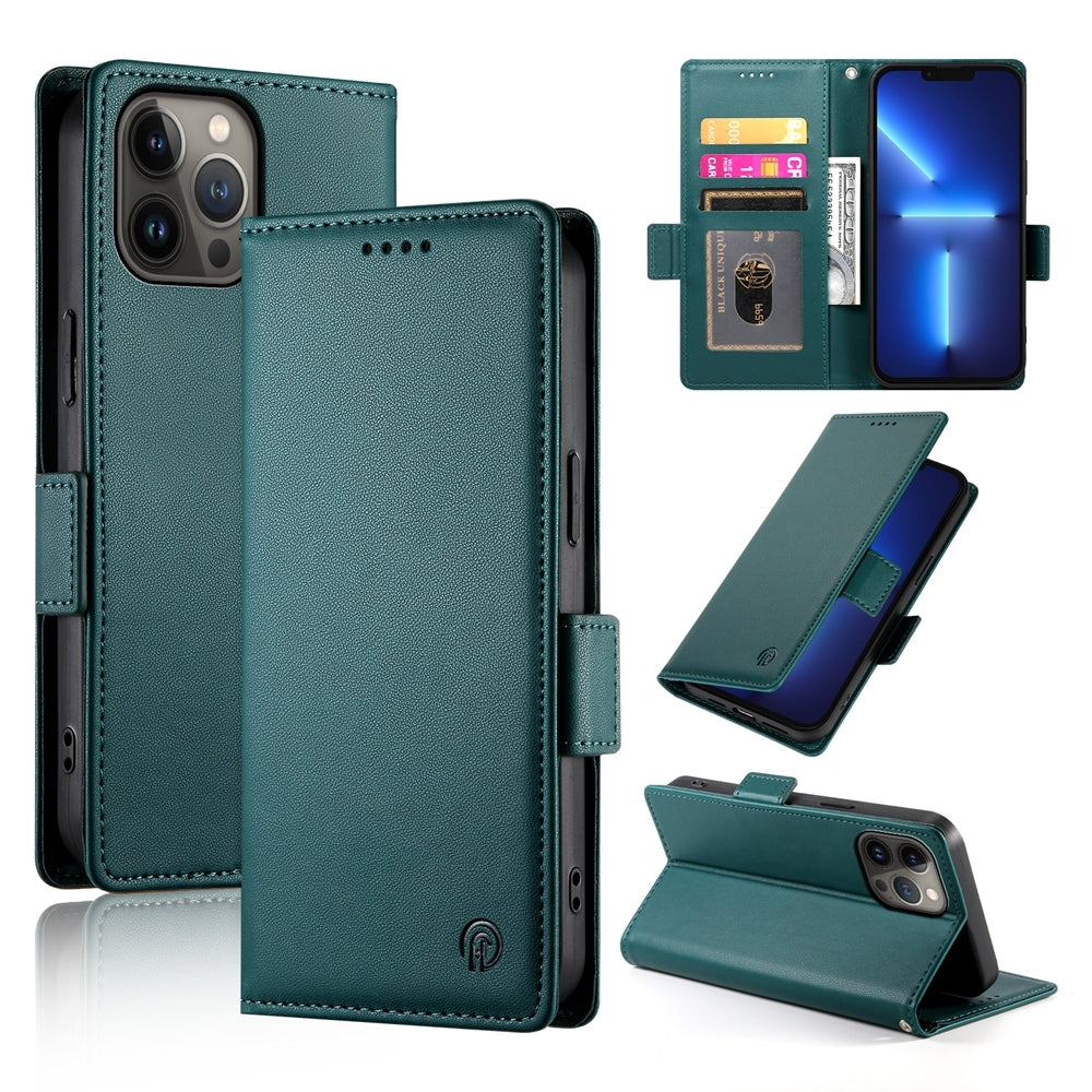iPhone 13 Pro Max Magnetic Leather Wallet Case with Card Slots, Stand Function & Full Protection