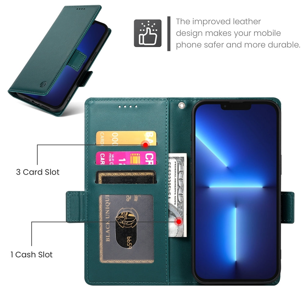 iPhone 13 Pro Max Magnetic Leather Wallet Case with Card Slots, Stand Function & Full Protection