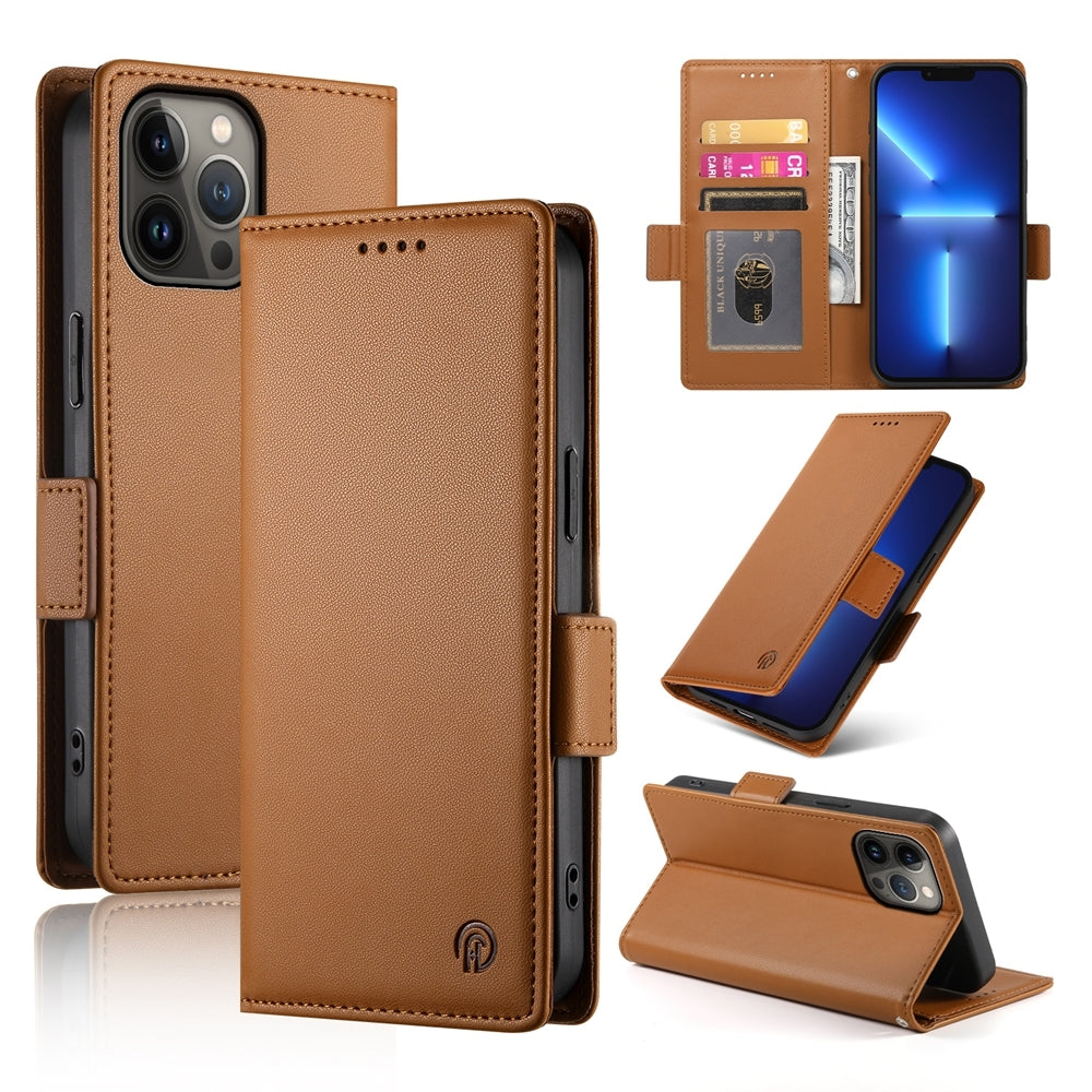 iPhone 13 Pro Max Magnetic Leather Wallet Case with Card Slots, Stand Function & Full Protection