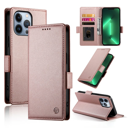 iPhone 13 Pro Magnetic Leather Wallet Case with Card Slots, Stand Function & Full Protection