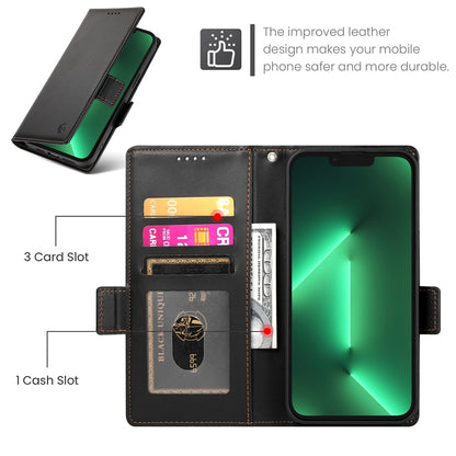 iPhone 13 Pro Magnetic Leather Wallet Case with Card Slots, Stand Function & Full Protection